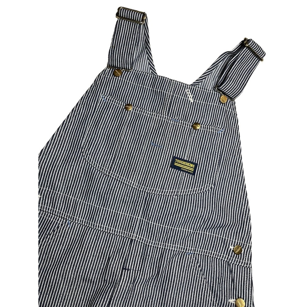 ToughSkins VTG Bib Carpenter Hickory Stripe Overalls Union Made Men's 34x32 NWOT